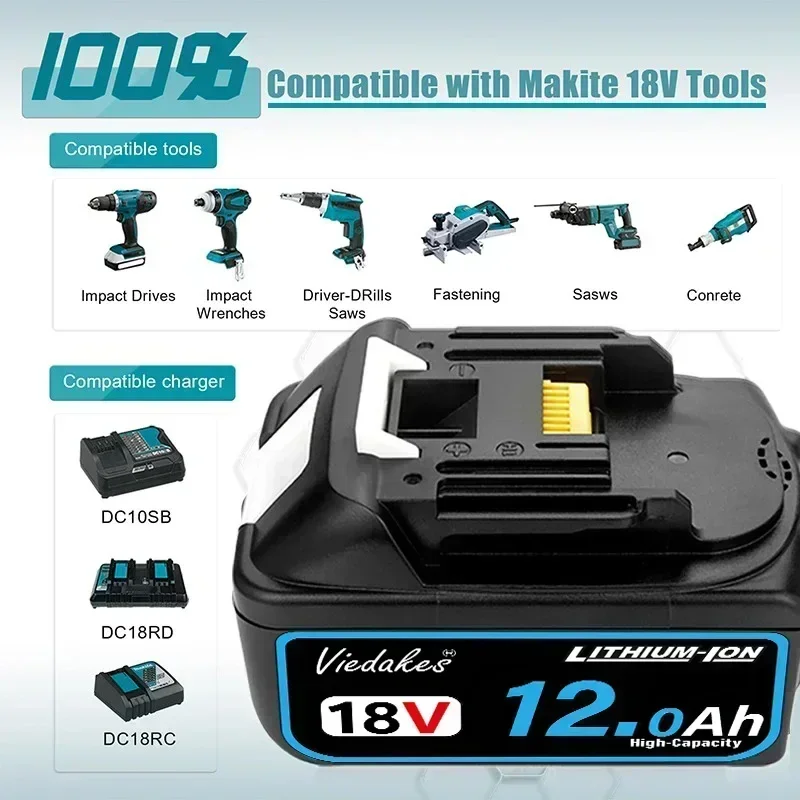 For Makita 18V Battery 12.0Ah  - Makita Drill Ddf484 ulasan dan harga