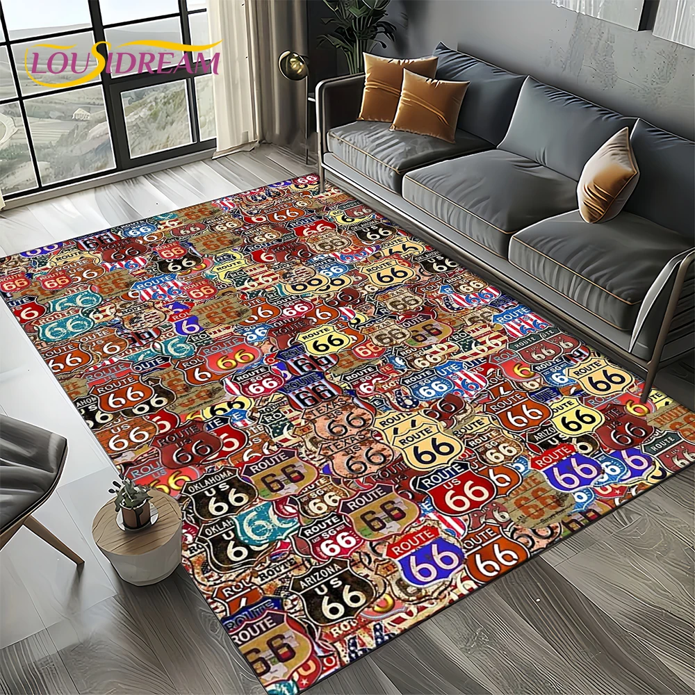Route 66 Retro America Histori - Commercial Road Printing ulasan dan harga