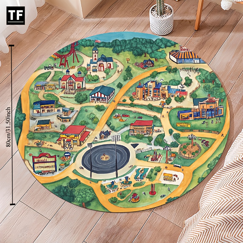 Hand Drawn Amusement Park Town - Commercial Road Printing ulasan dan harga