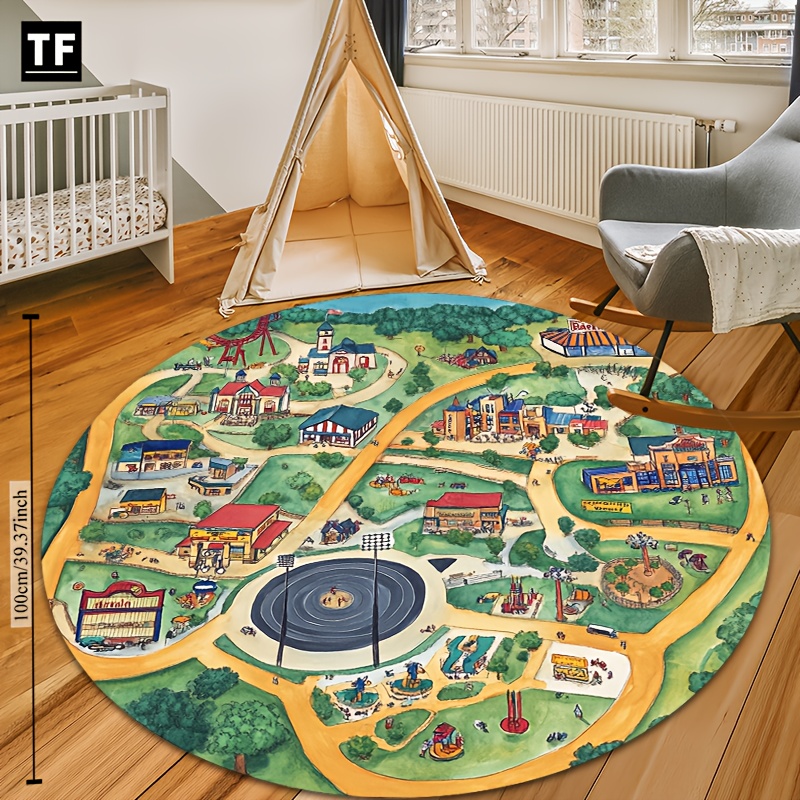 Hand Drawn Amusement Park Town - Commercial Road Printing ulasan dan harga