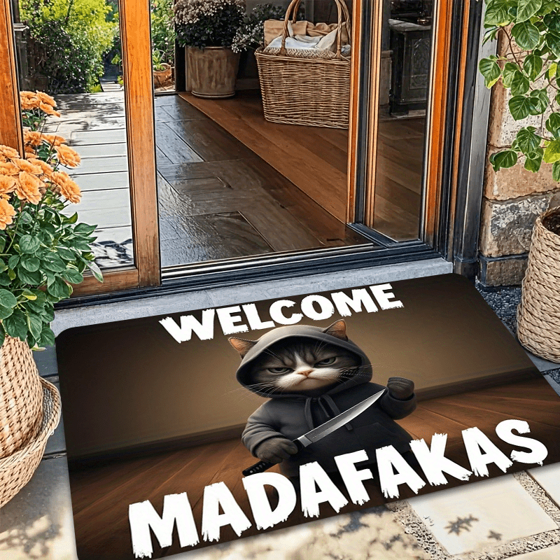 Funny Cat with Knife Graphic F - Commercial Printing And Graphics ulasan dan harga
